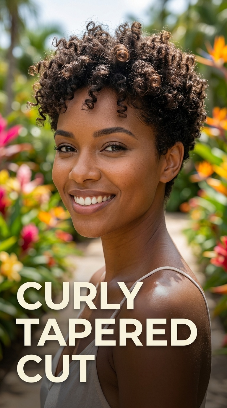 Curly Tapered Cut