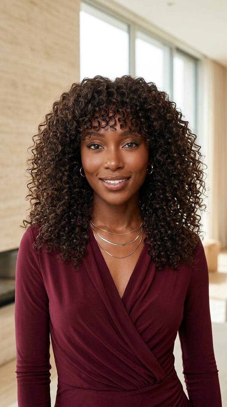 Curly Wig With Bangs Styles