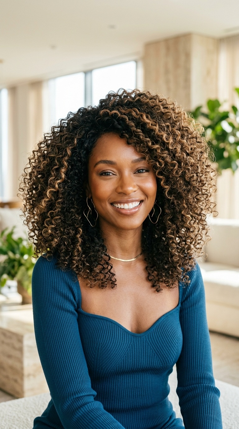 Curly Wigs With Highlights