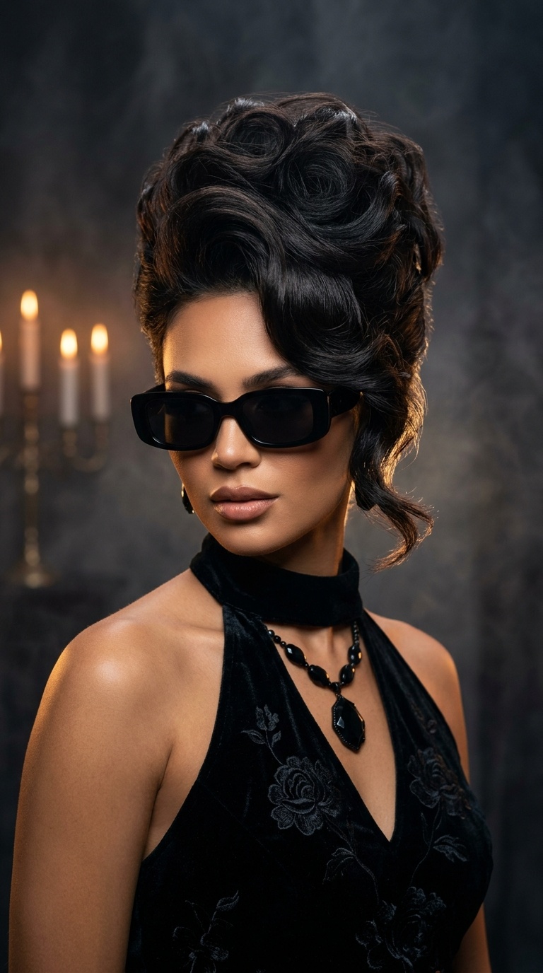 Dark Black Rectangular Sunglasses