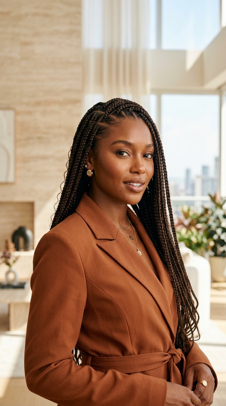 Dark Chocolate Knotless Braids