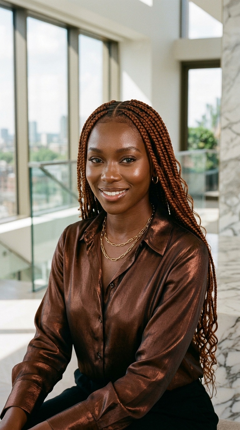 Dark Ginger Braids Black Women