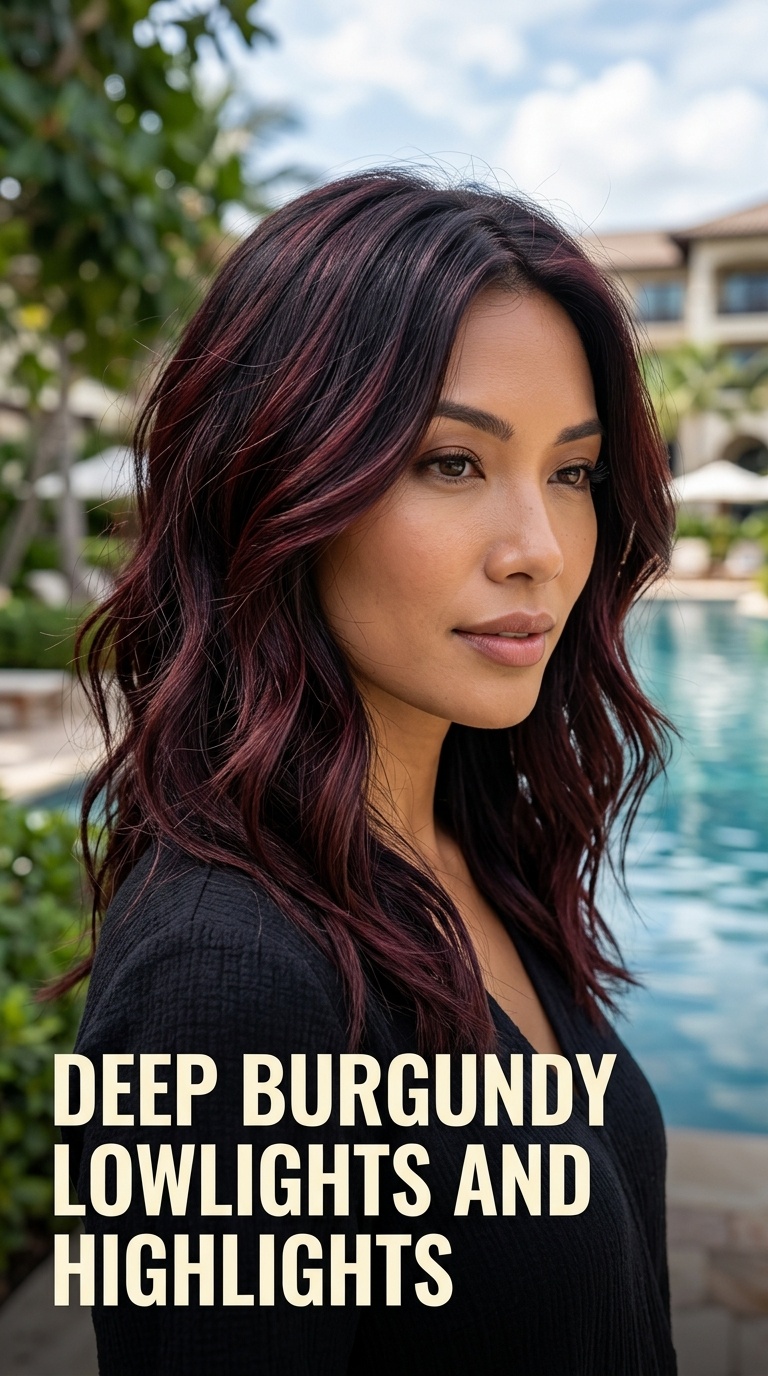 Deep Burgundy Lowlights and Highlights