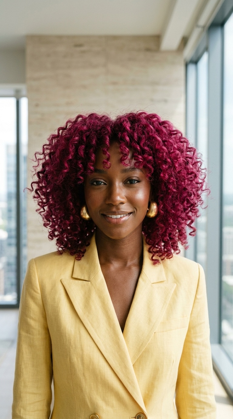 Deep Fuchsia Hair For Black Women