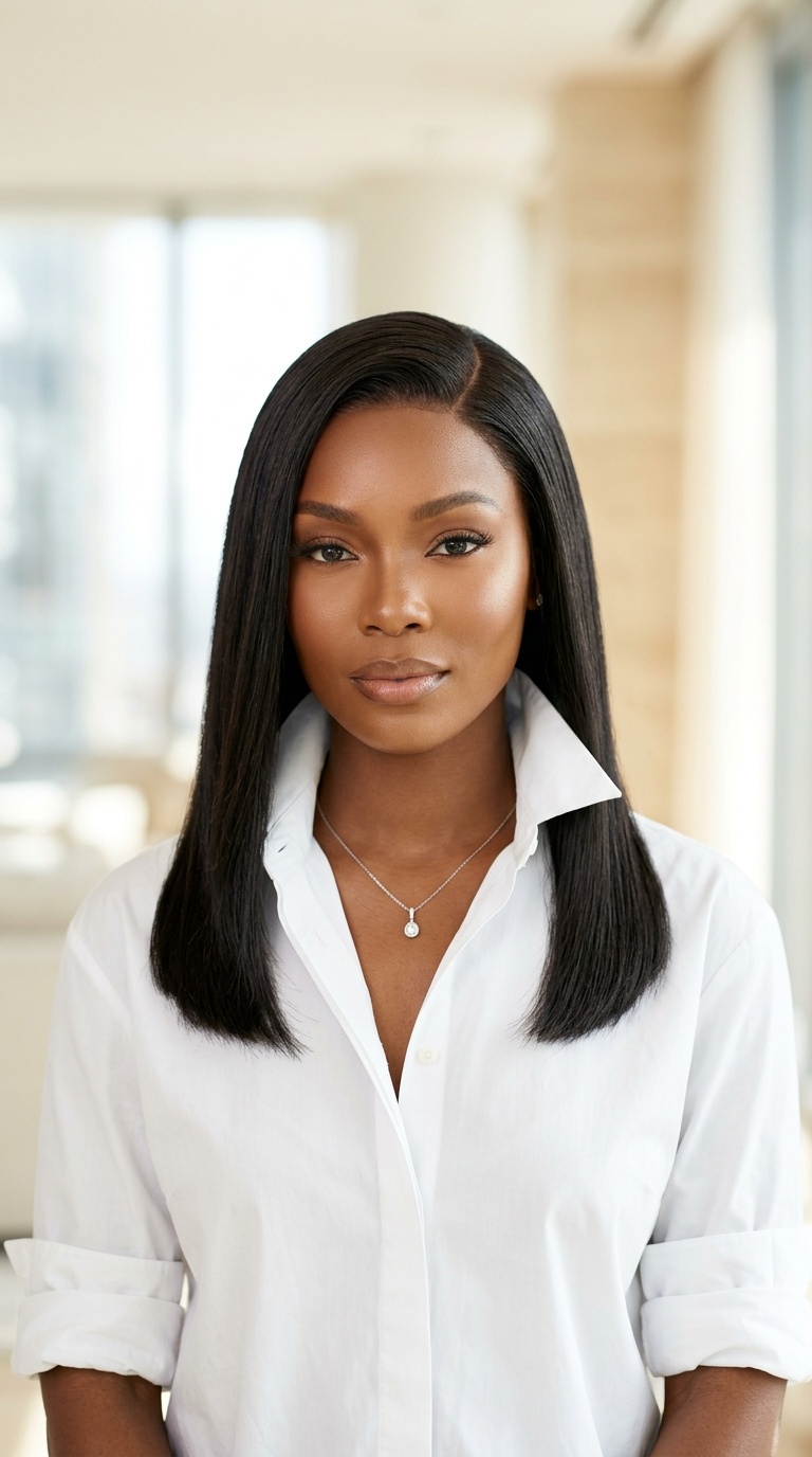 Deep Side Part Straight Wig
