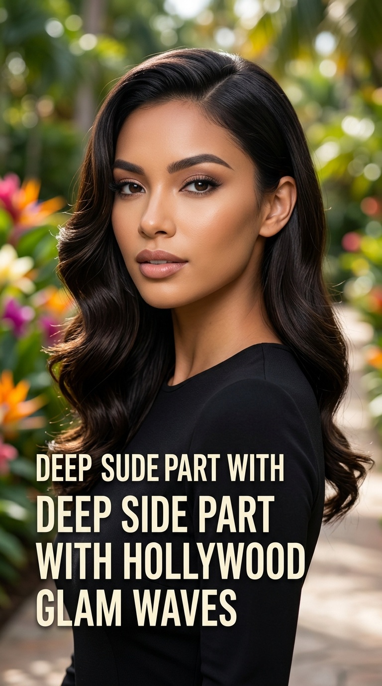 Deep Side Part with Hollywood Glam Waves