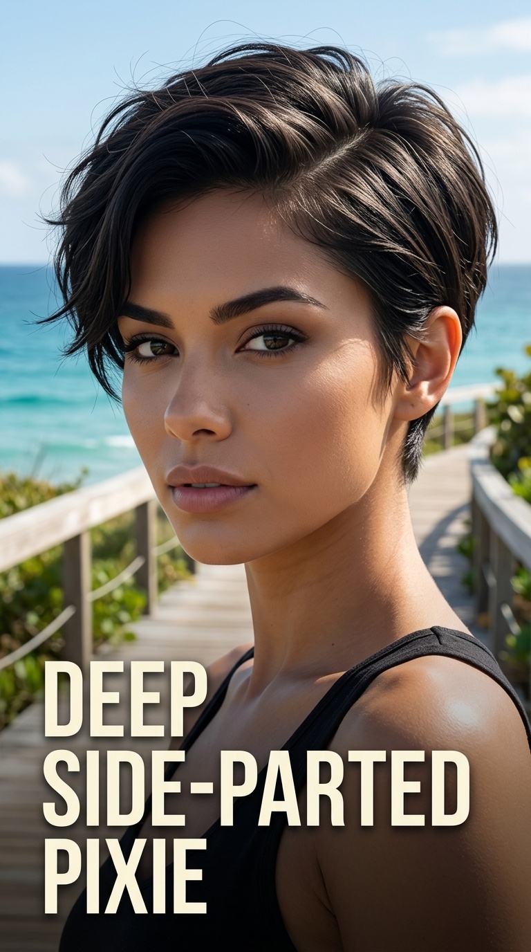 Deep Side-Parted Pixie