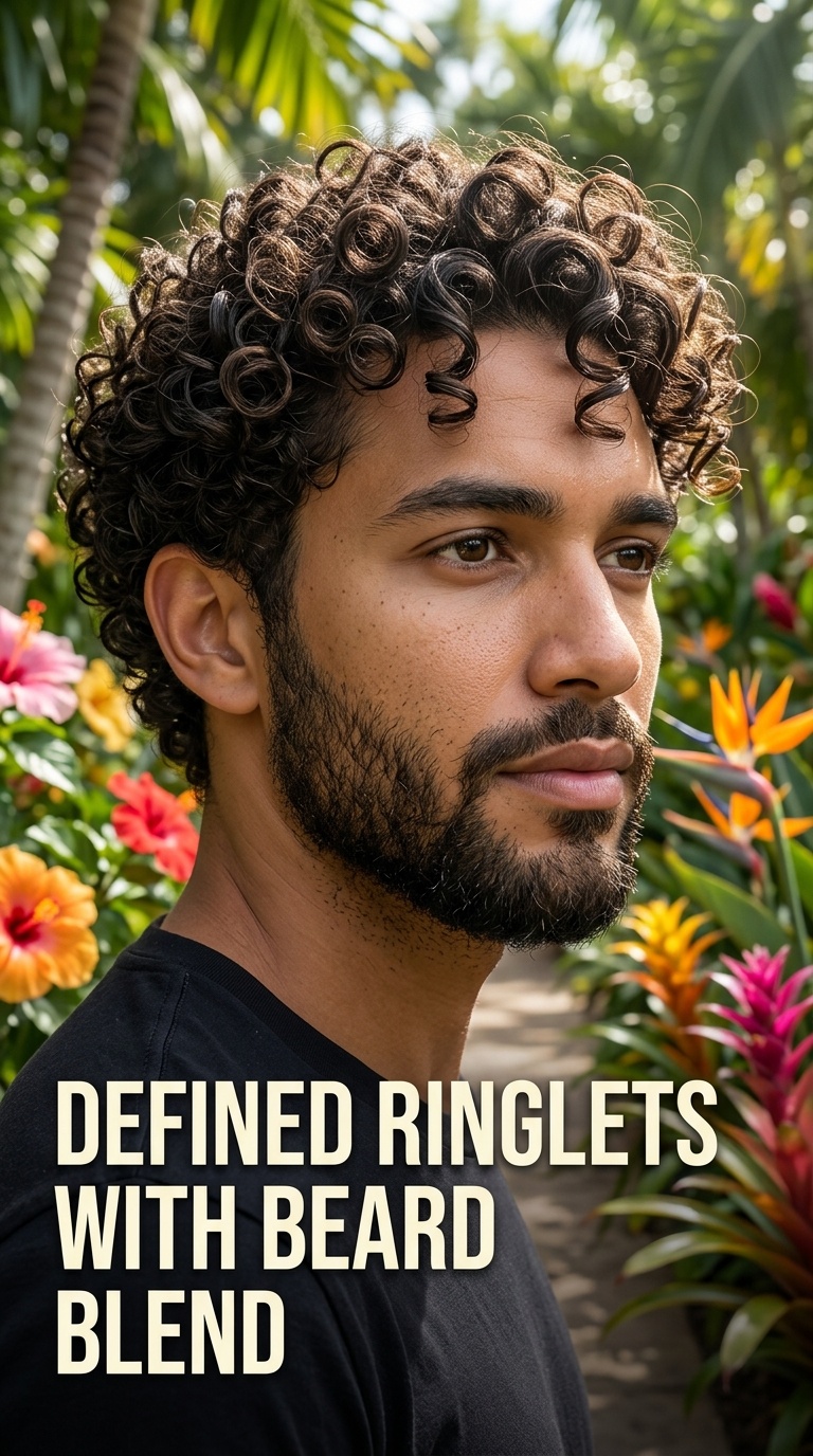 Defined Ringlets with Beard Blend