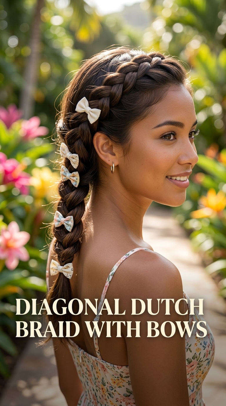 Diagonal Dutch Braid with Bows
