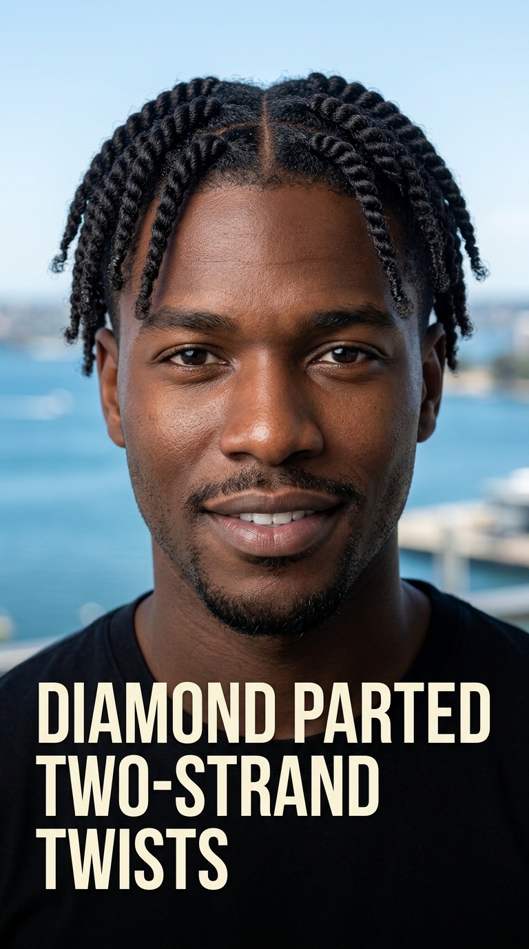 Diamond Parted Two-Strand Twists