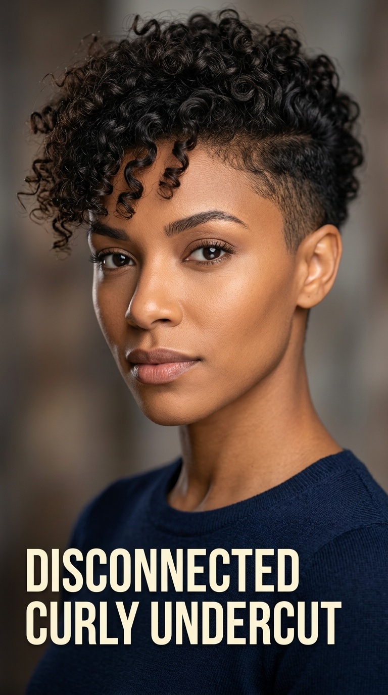 Disconnected Curly Undercut