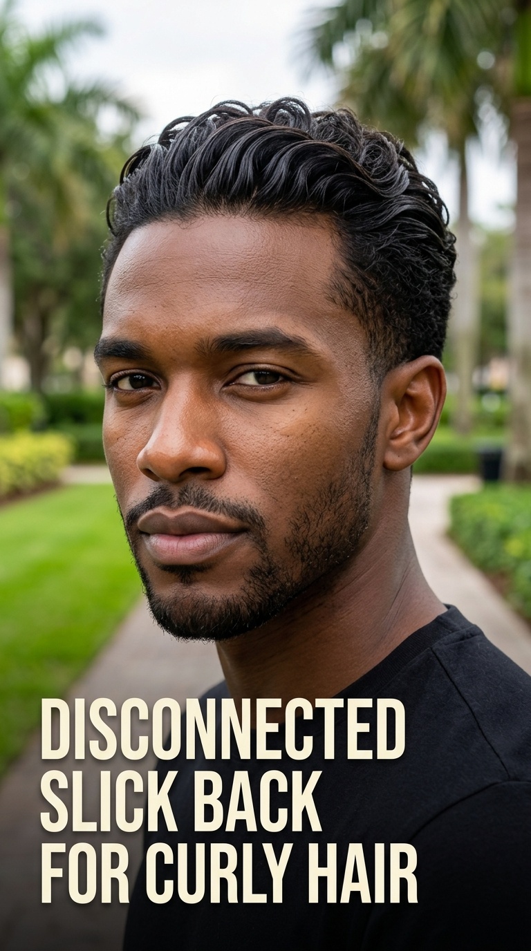 Disconnected Slick Back for Curly Hair