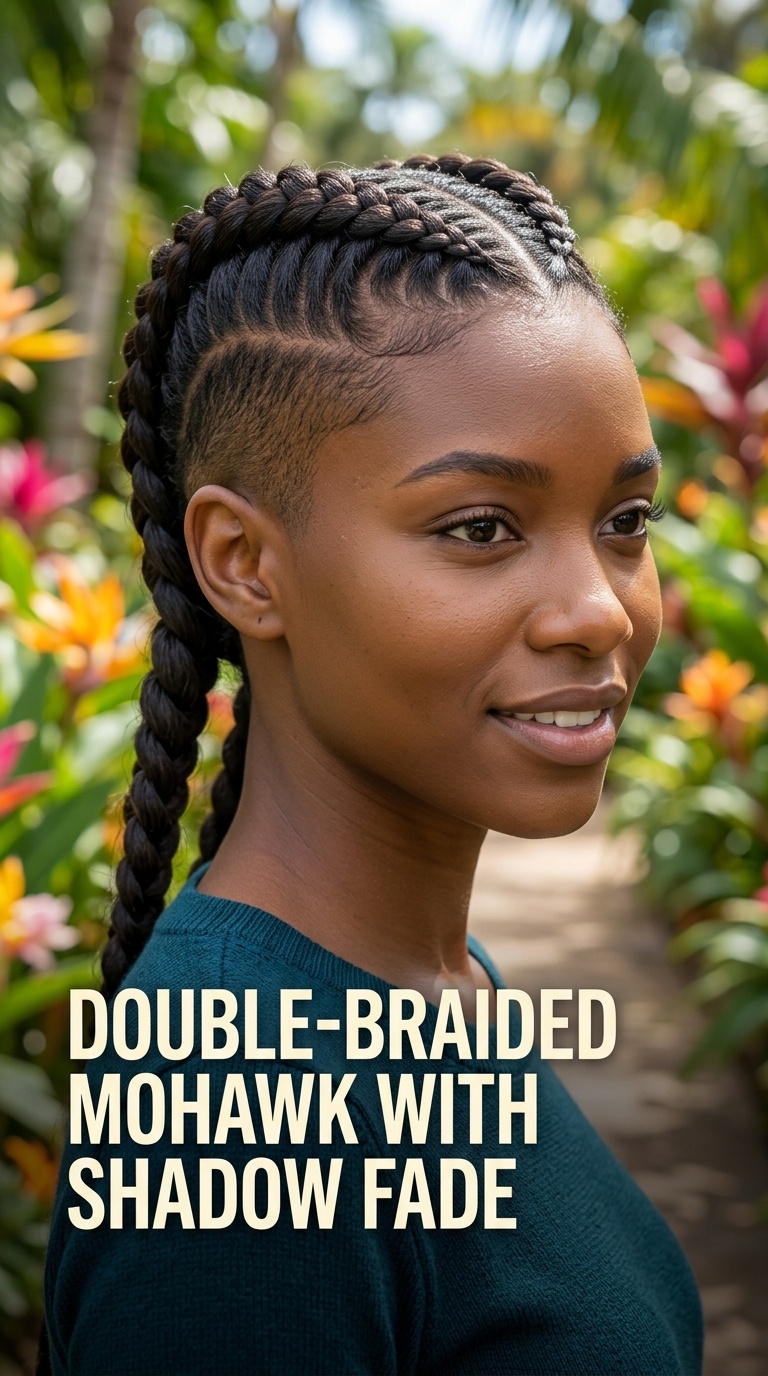 Double-Braided Mohawk with Shadow Fade