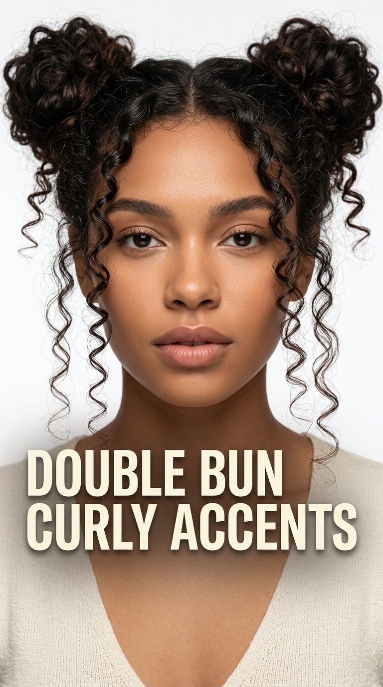 Double Bun Curly Accents