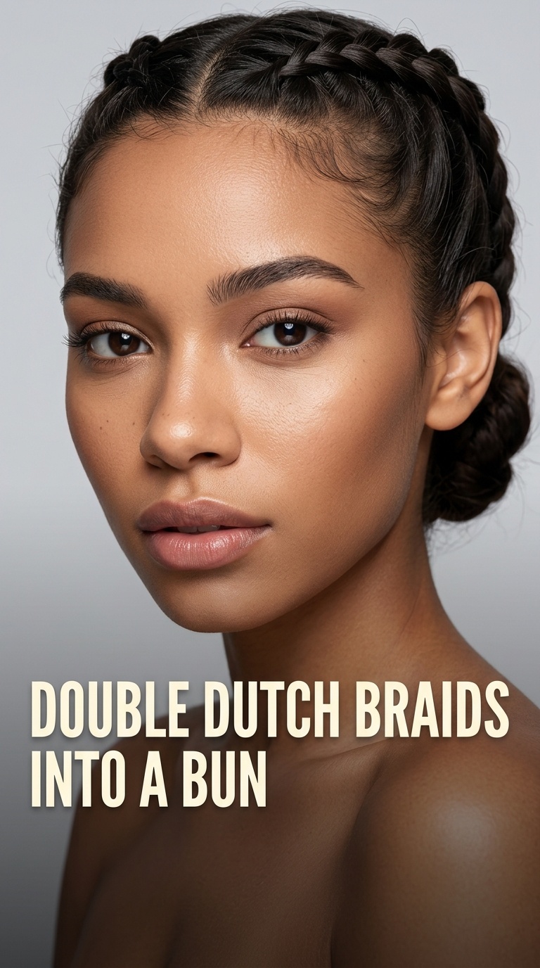 Double Dutch Braids into a Bun