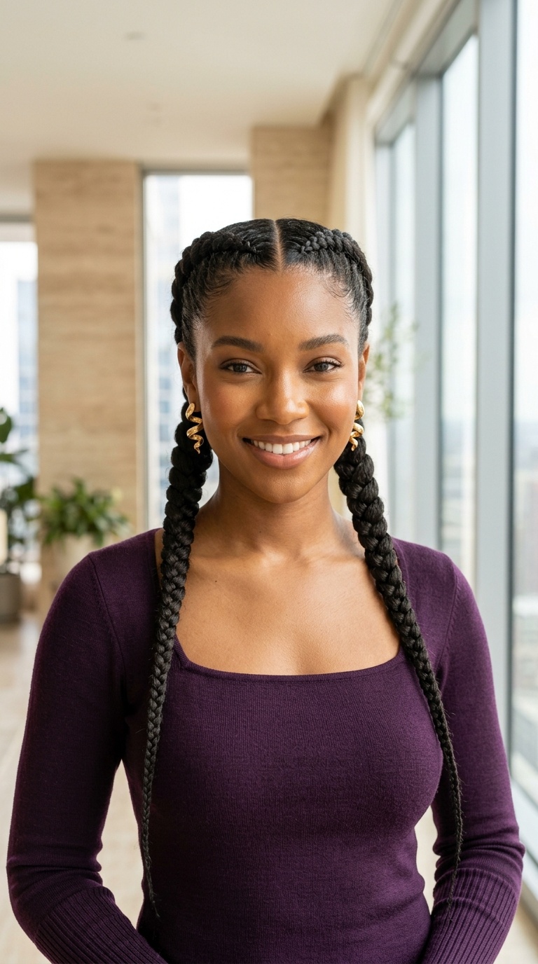 Double Dutch Braids Natural Hair