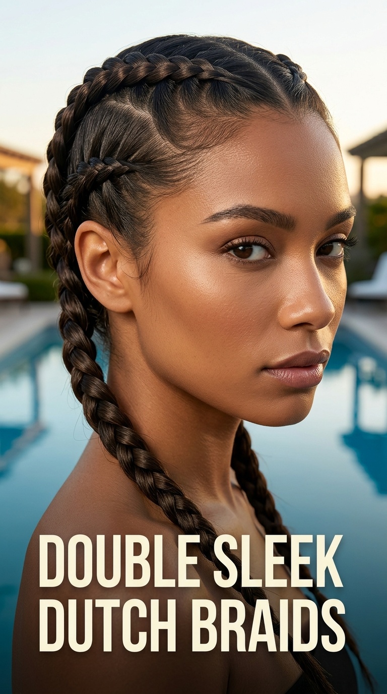 Double Sleek Dutch Braids