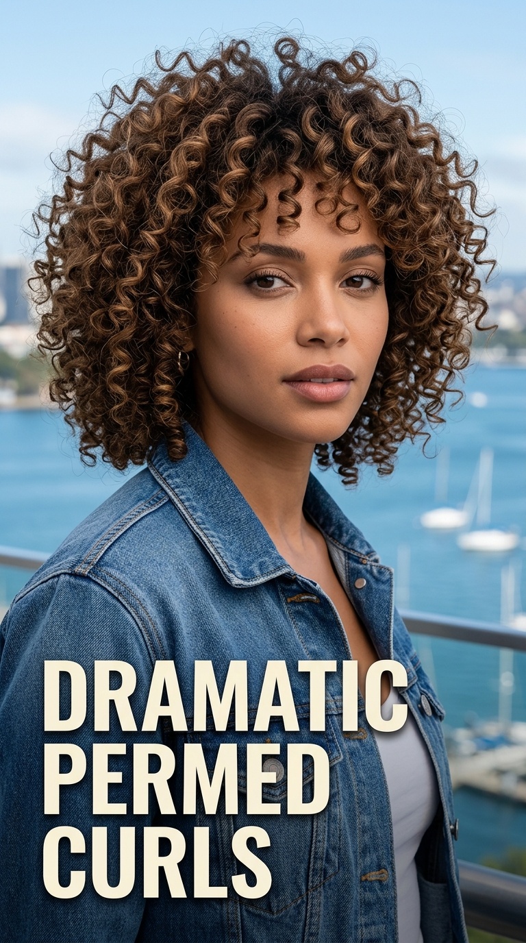 Dramatic Permed Curls