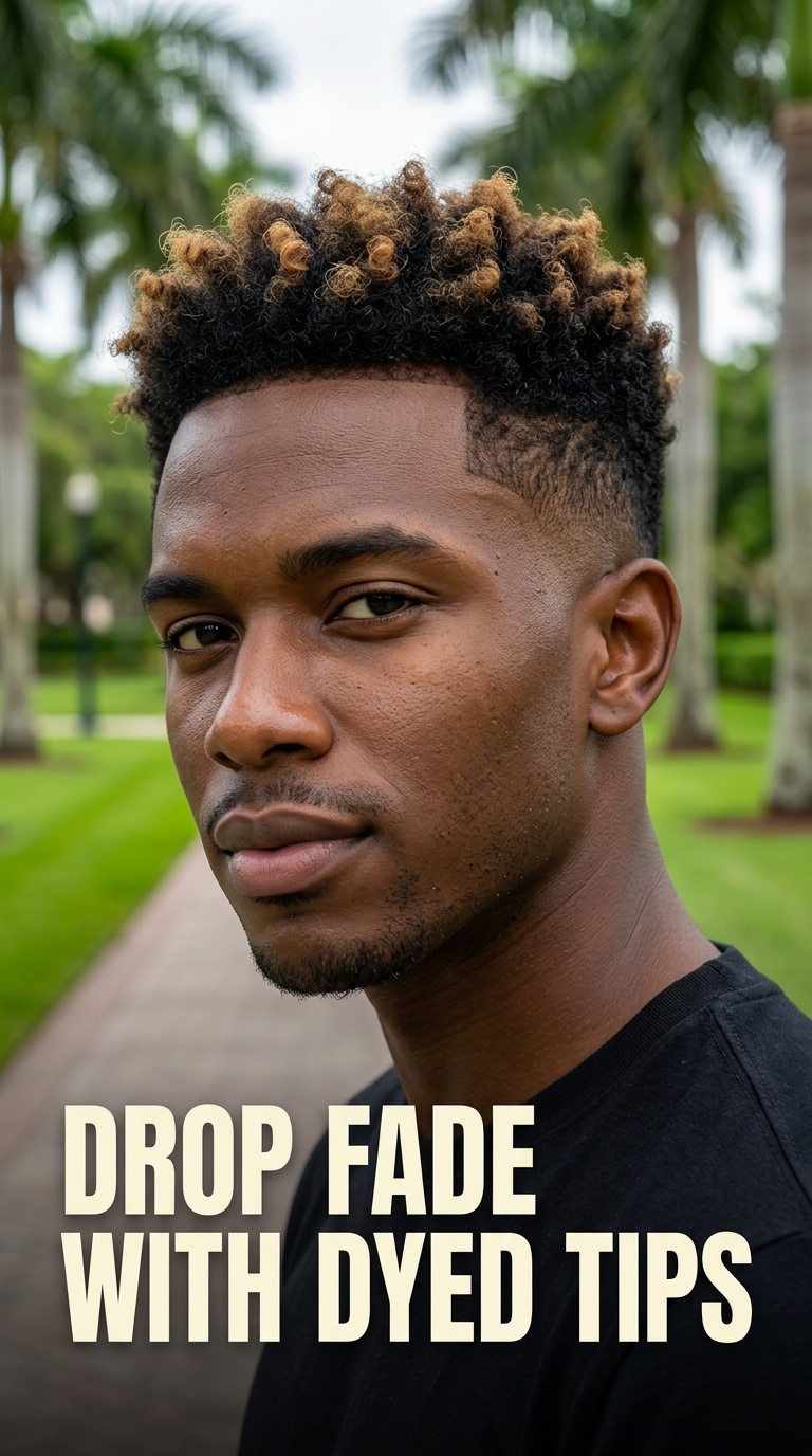 Drop Fade with Dyed Tips