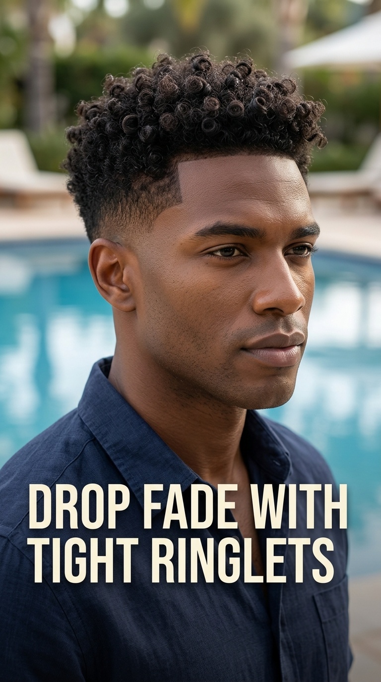 Drop Fade with Tight Ringlets