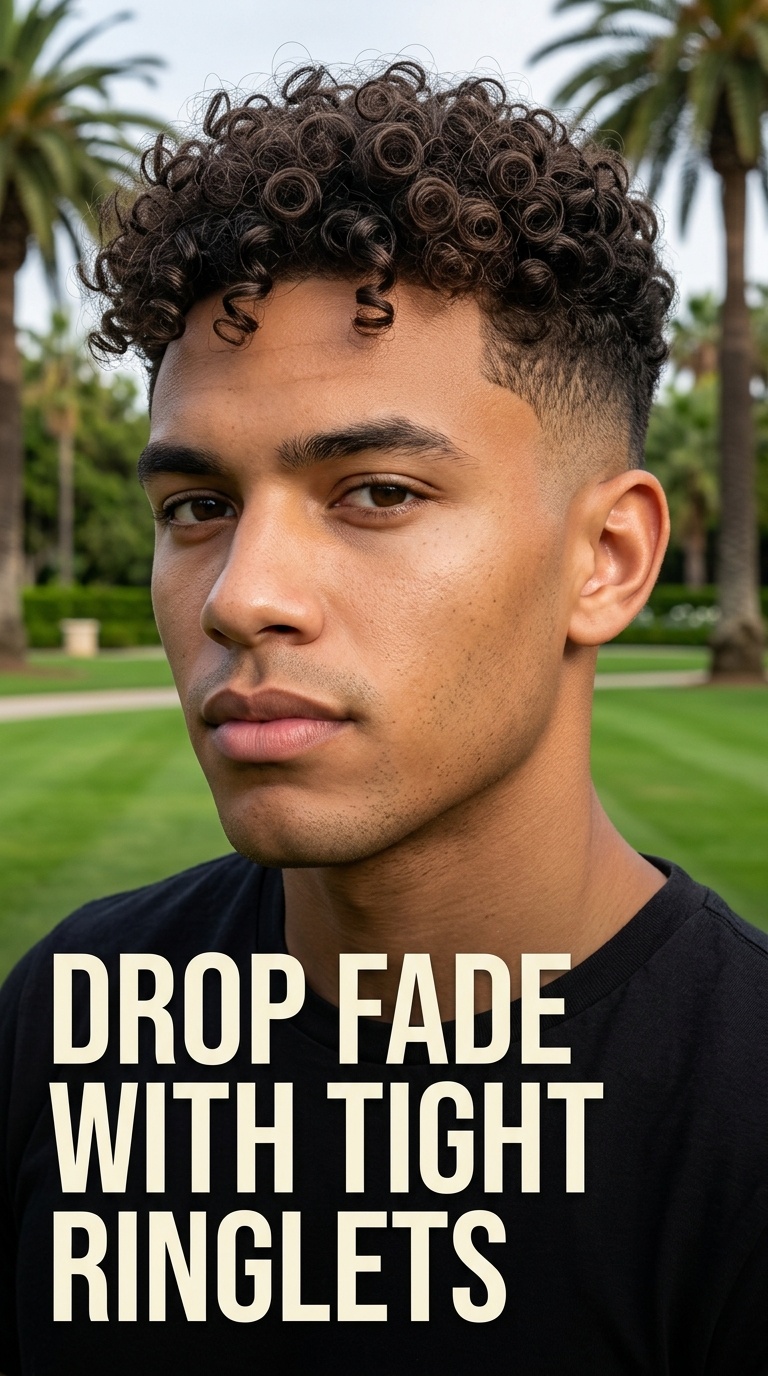 Drop Fade with Tight Ringlets