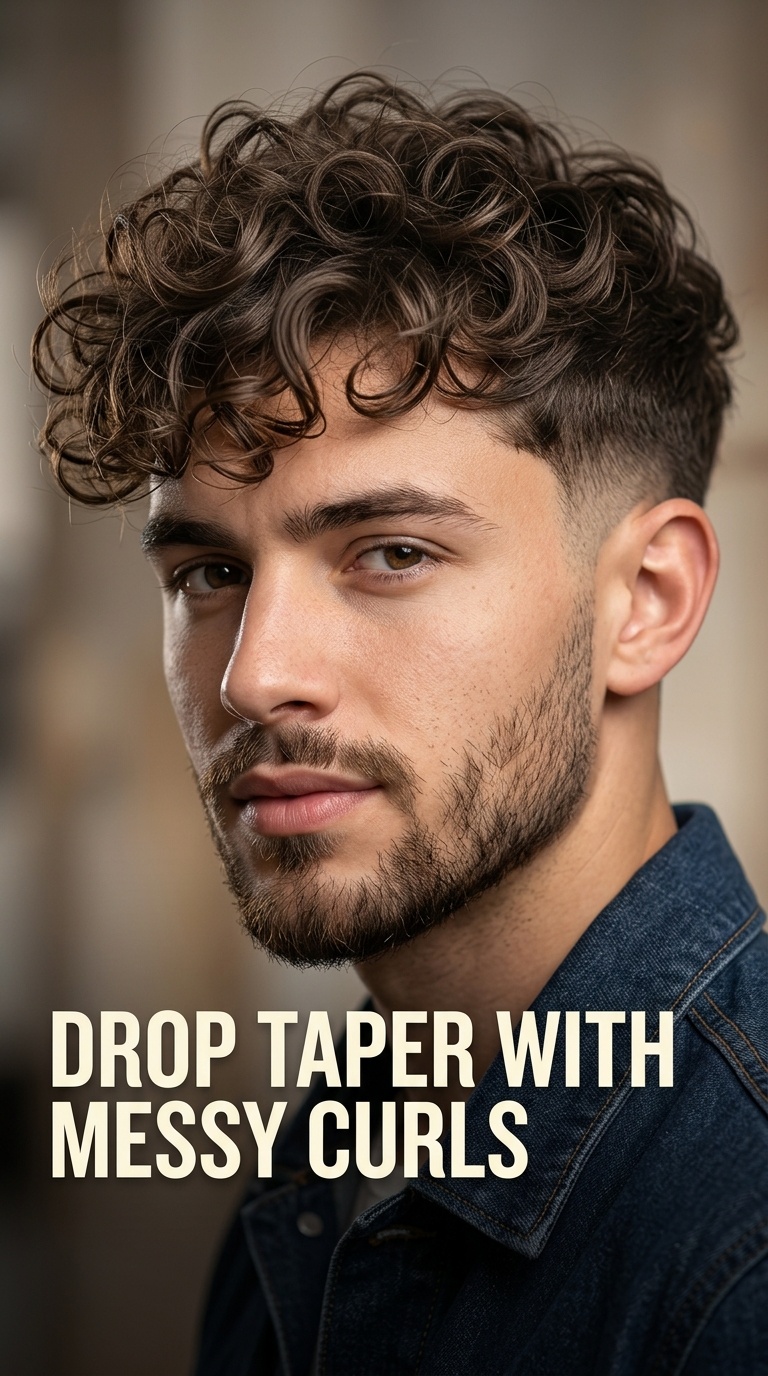 Drop Taper with Messy Curls
