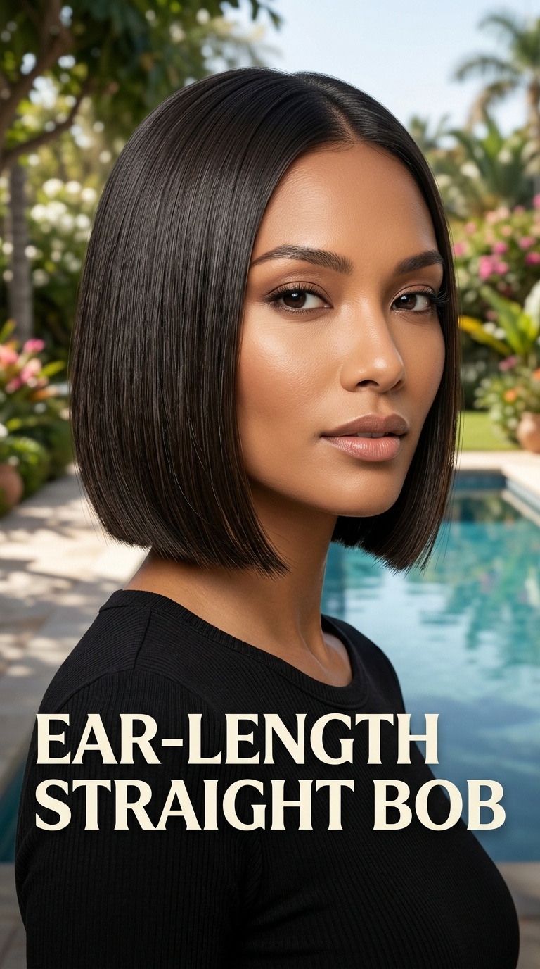 Ear-Length Straight Bob