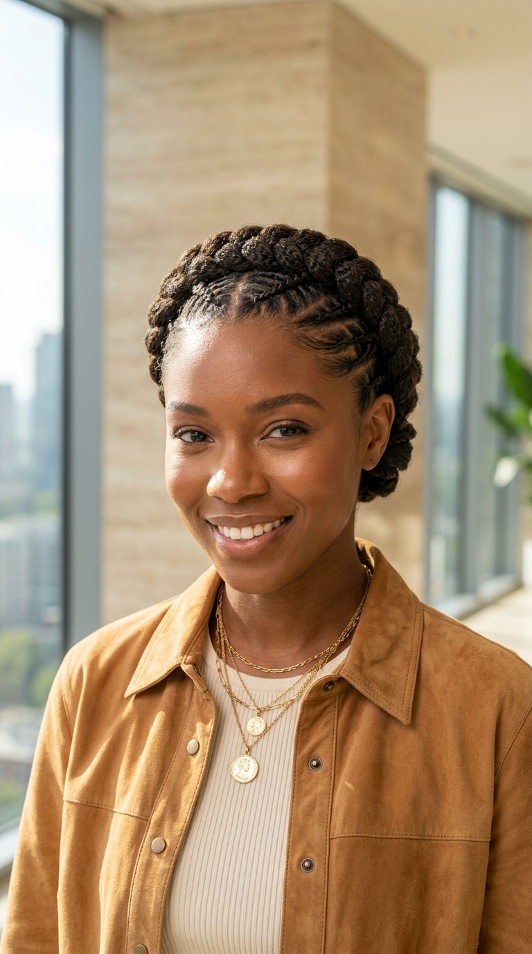 Easy Crown Braid Natural Hair