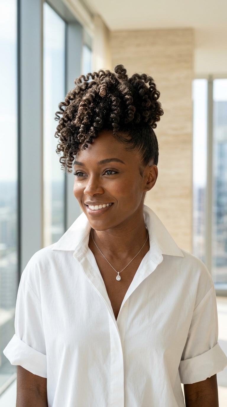 Easy Pineapple Updo Natural Hair