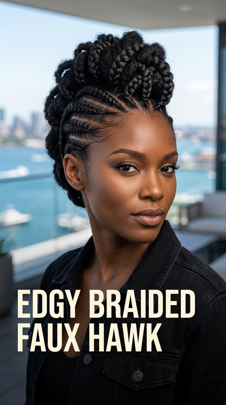 Edgy Braided Faux Hawk