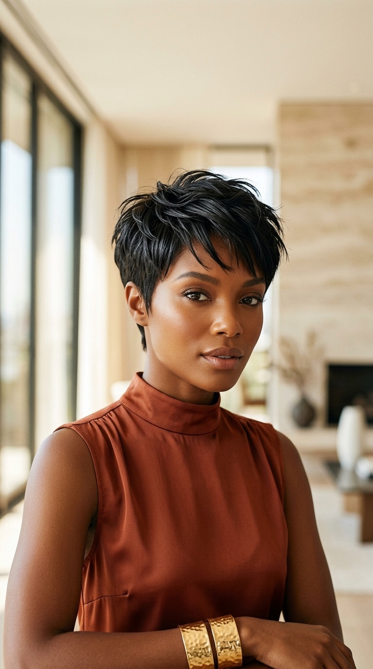 Edgy Pixie Cuts For Black Women