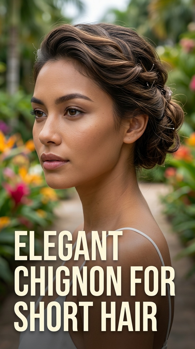 Elegant Chignon for Short Hair