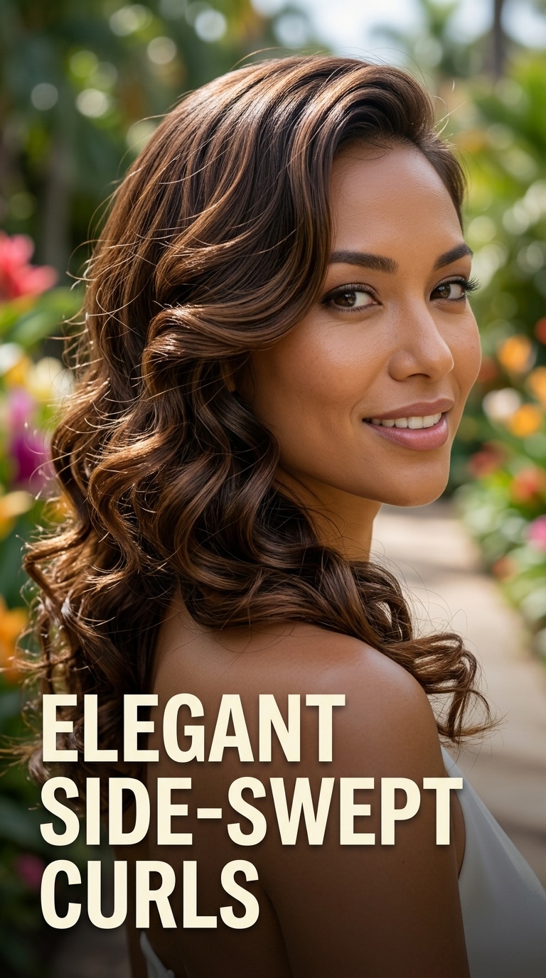 Elegant Side-Swept Curls