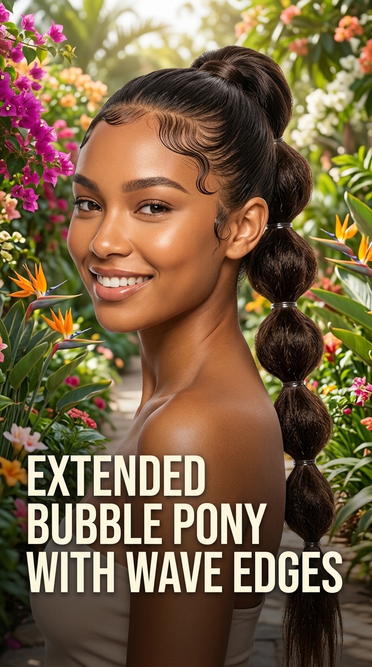 Extended Bubble Pony with Wave Edges