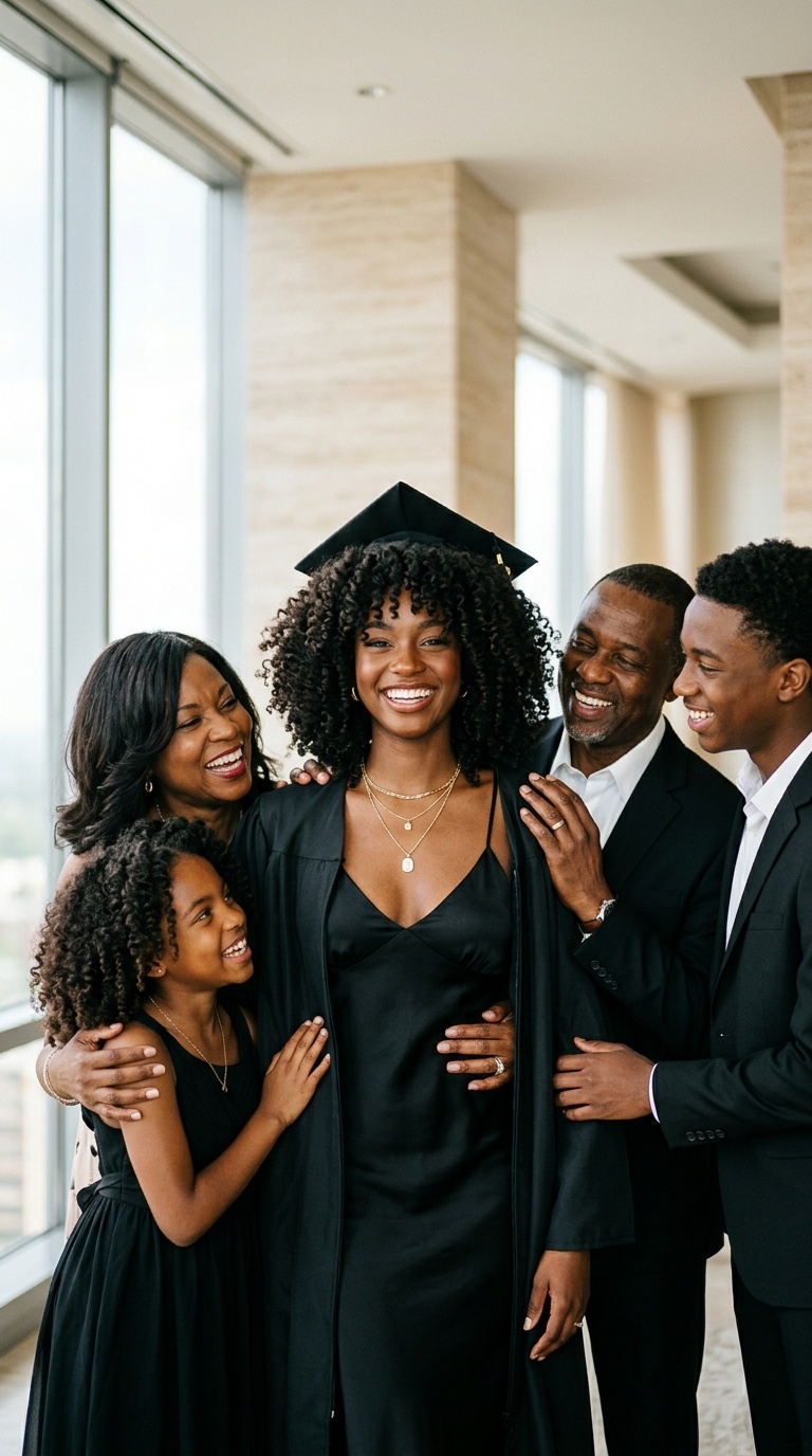 Family Members Graduation Photo Pose