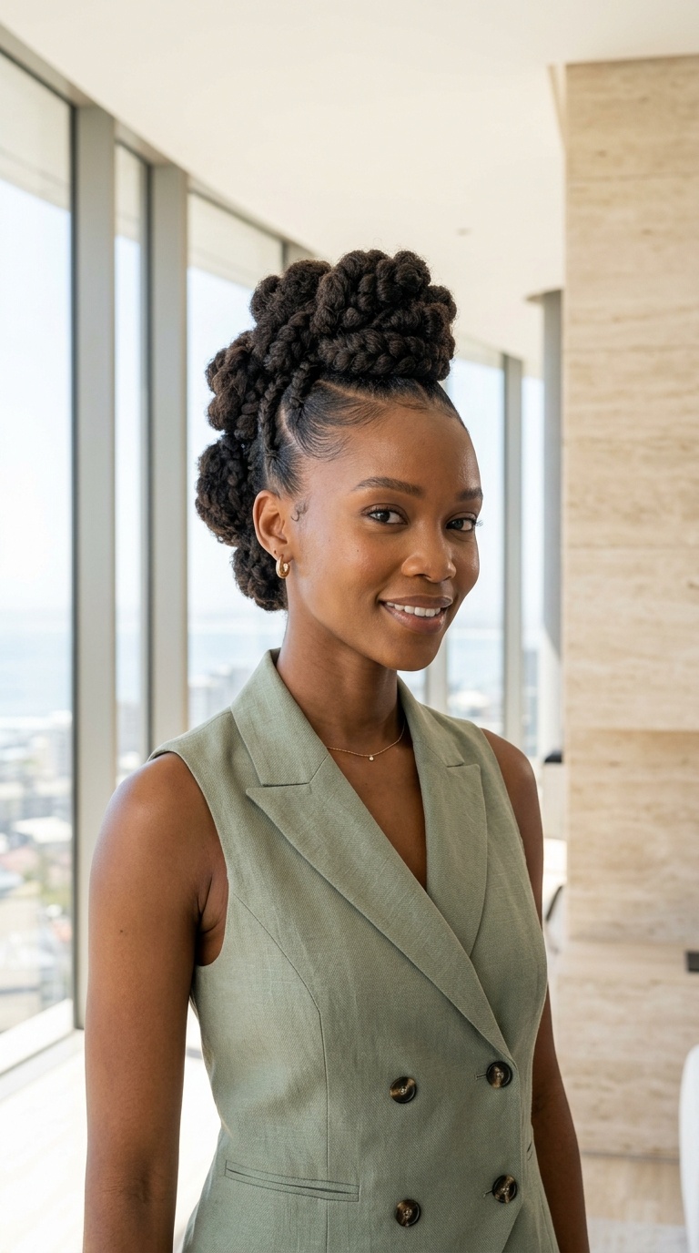 Faux Hawk Bun Hairstyle