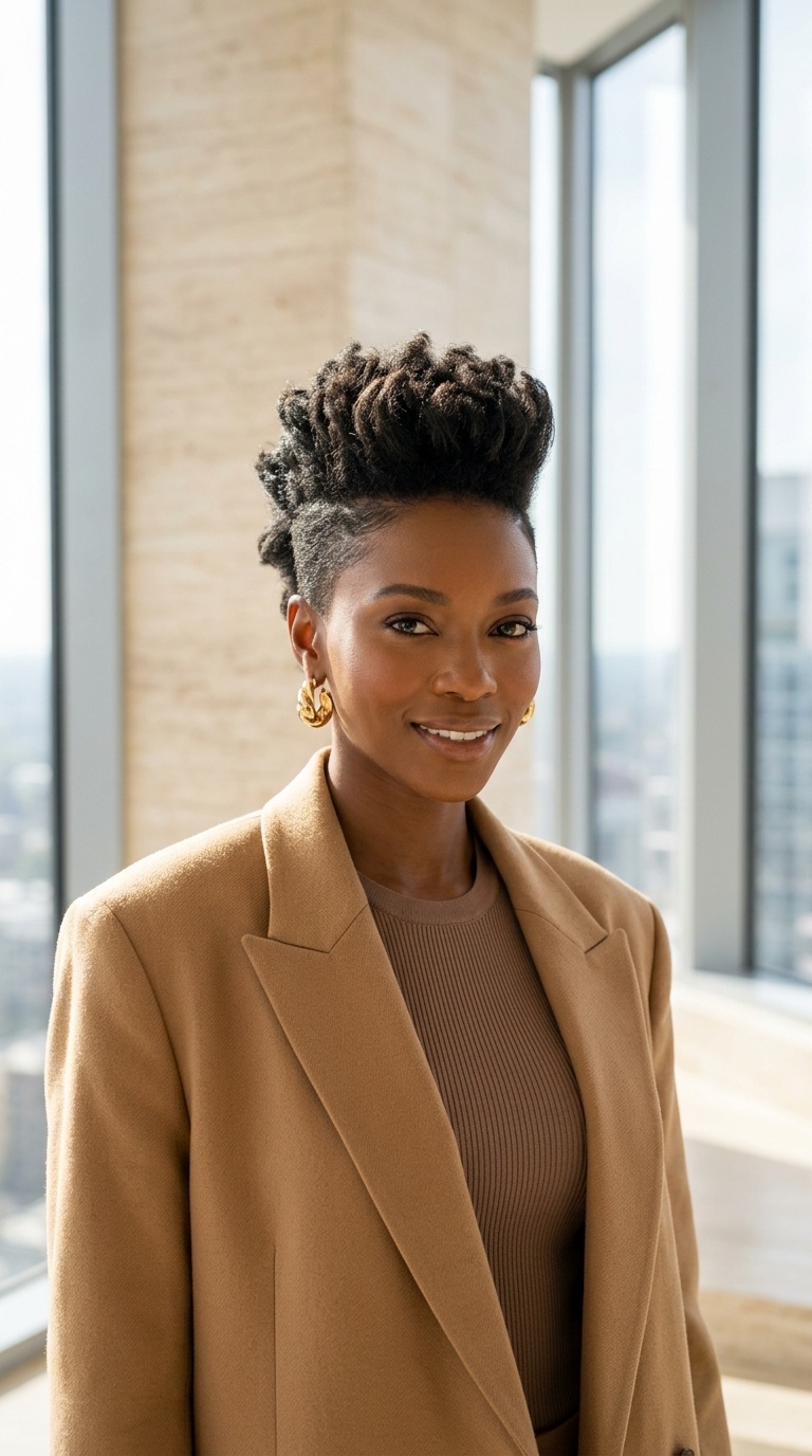 Faux Hawk Short Black Hair