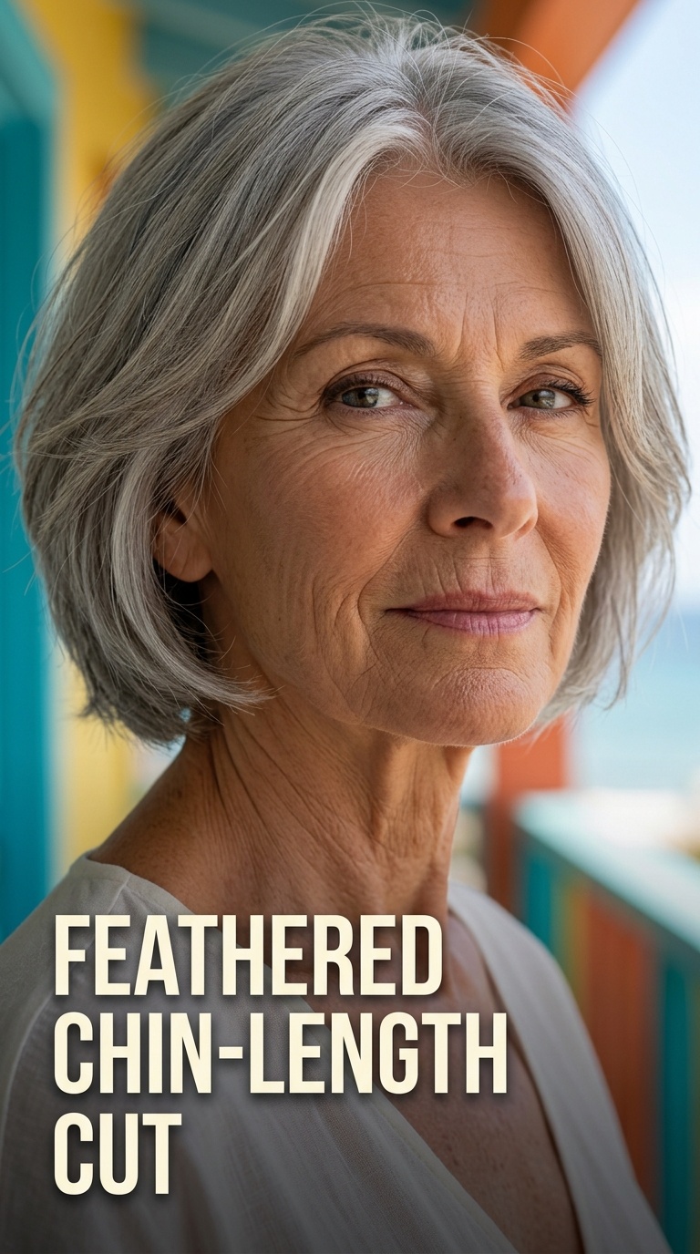 Feathered Chin-Length Cut