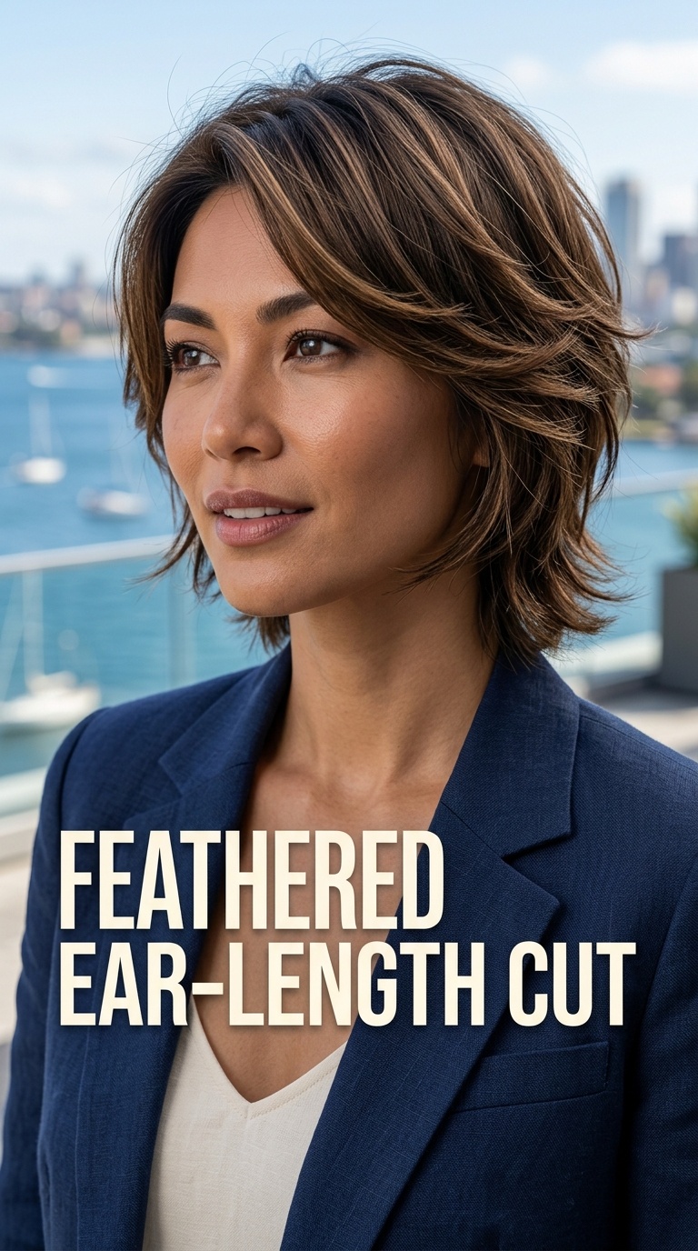 Feathered Ear-Length Cut