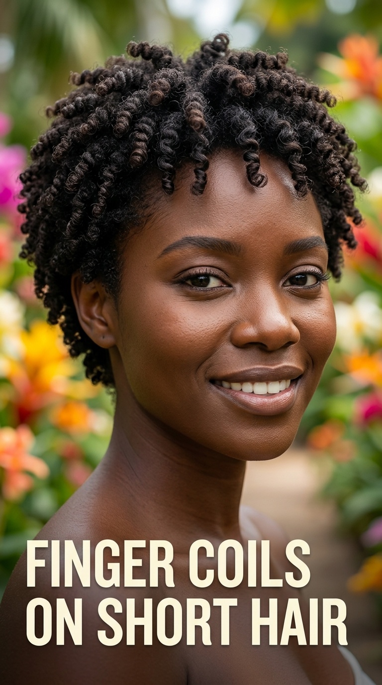 Finger Coils on Short Hair