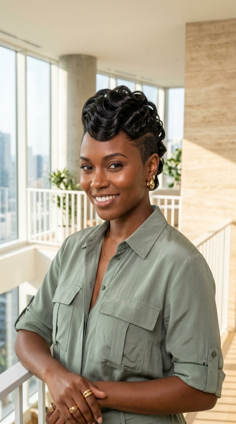 Finger Waves Mohawk Black Women