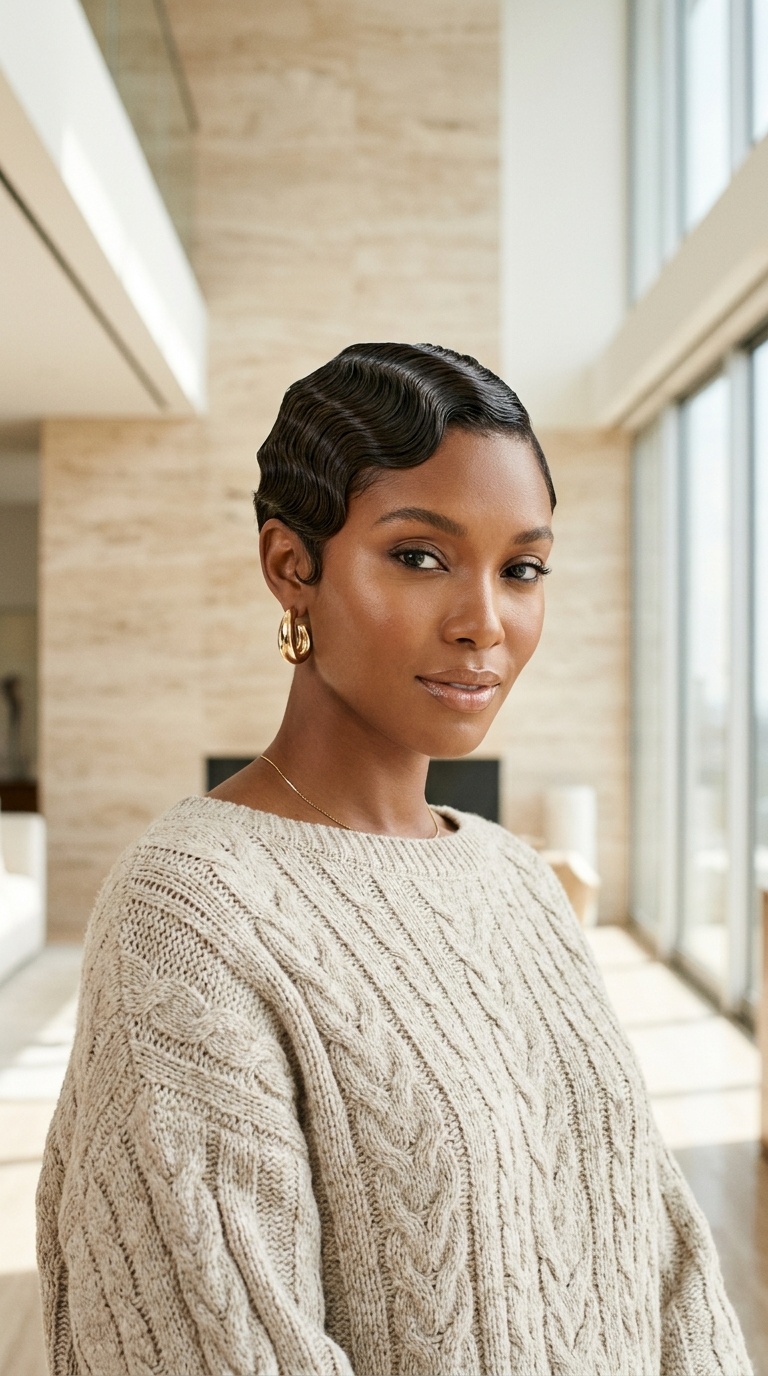 Finger Waves Short Straight Hair Black Women
