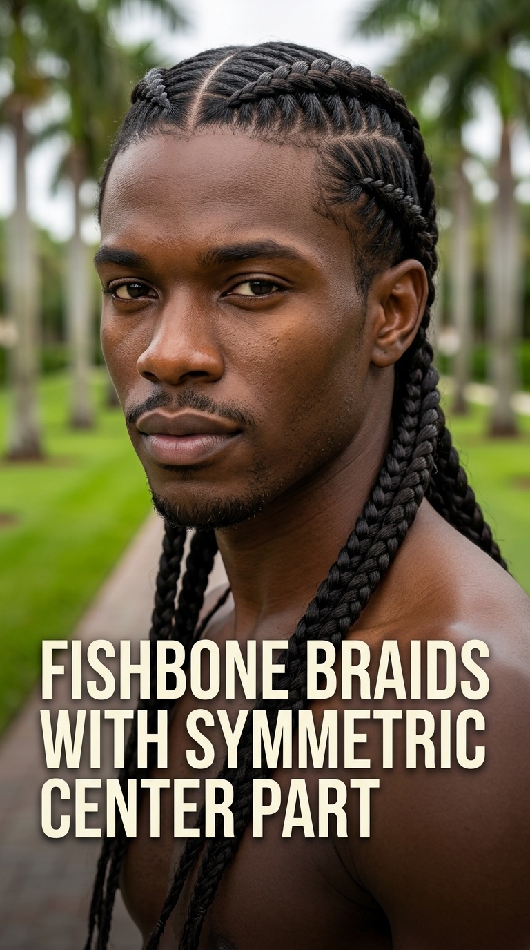 Fishbone Braids with Symmetric Center Part