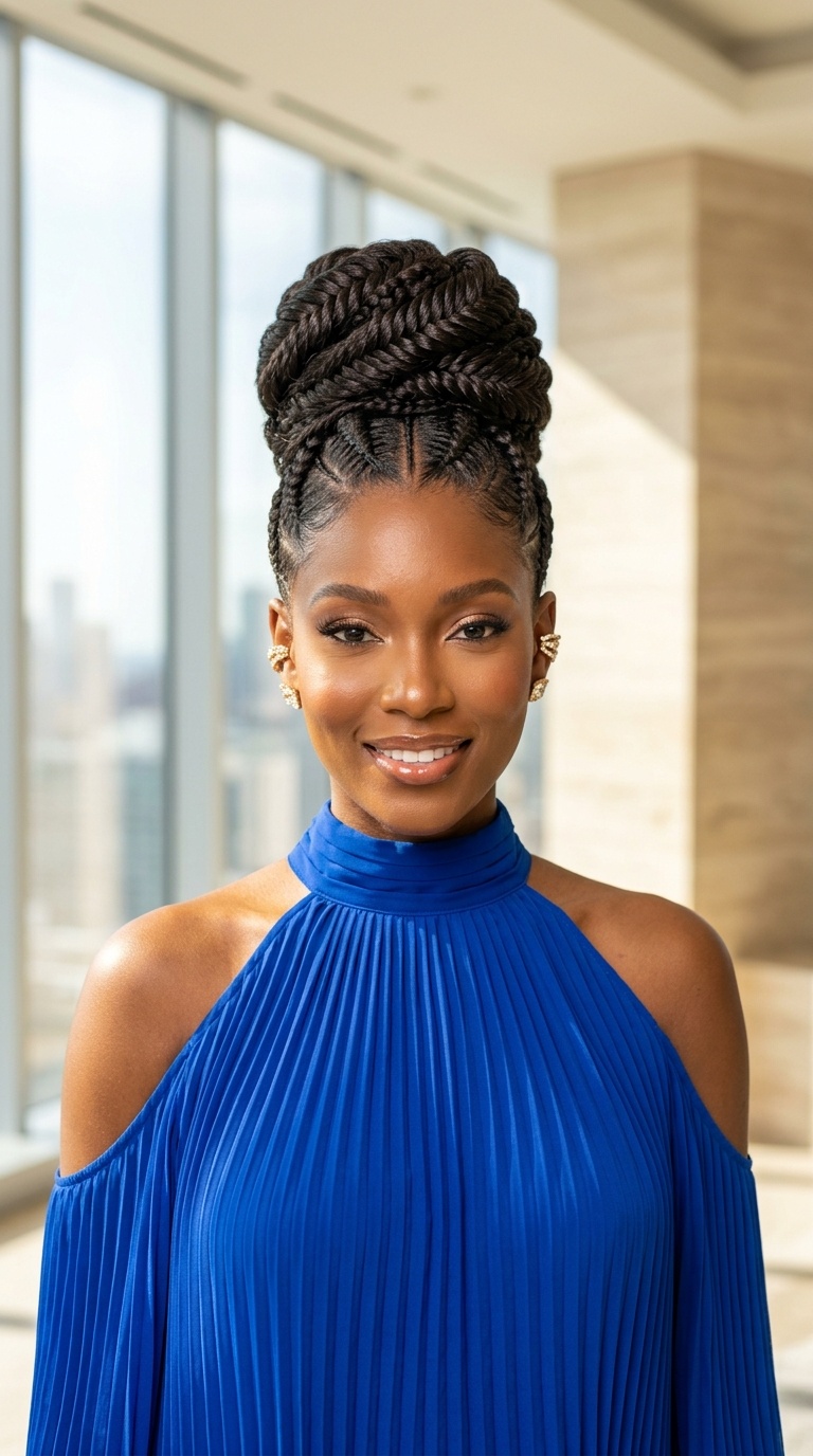 Fishtail Braid Updo Black Women