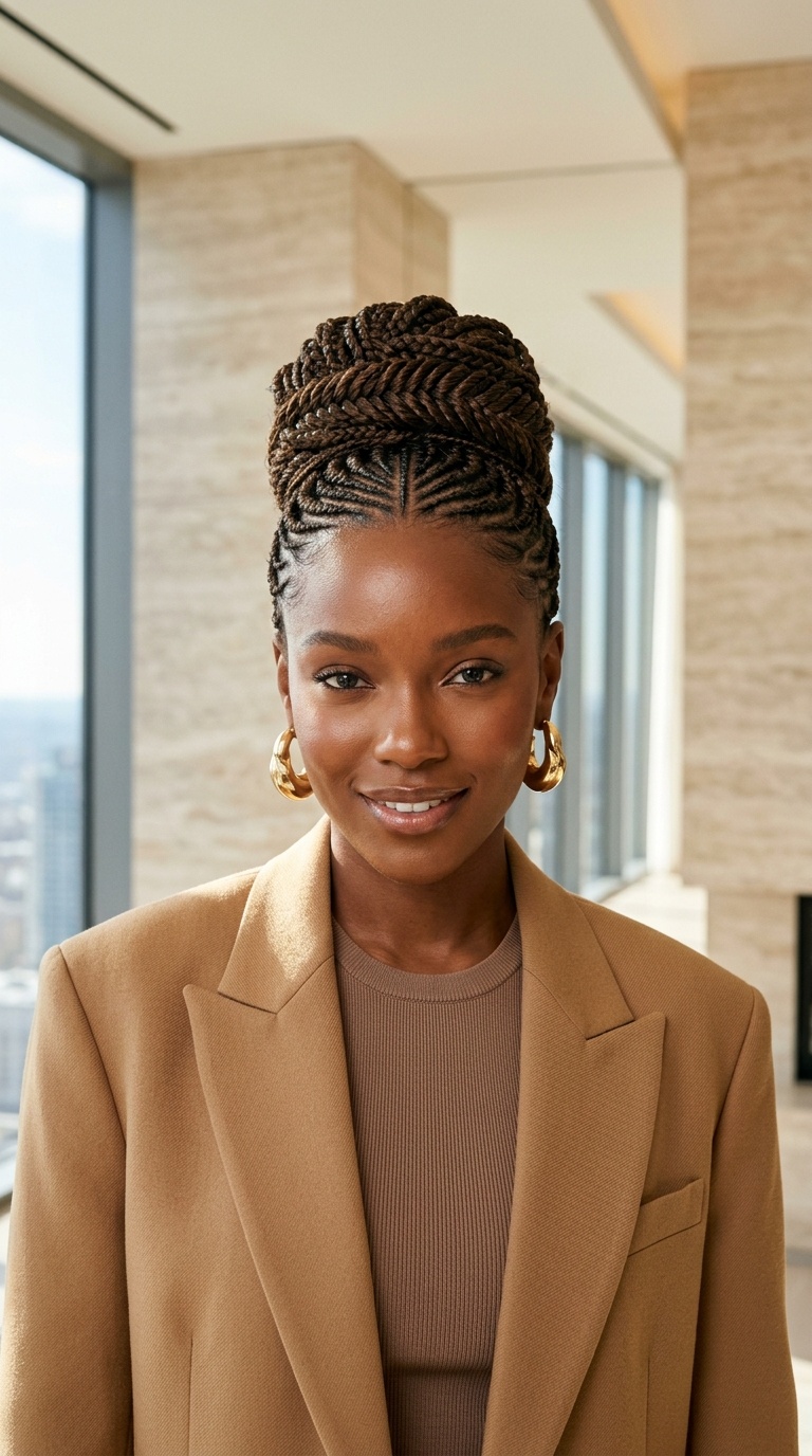Fishtail Braid Updo For Black Women
