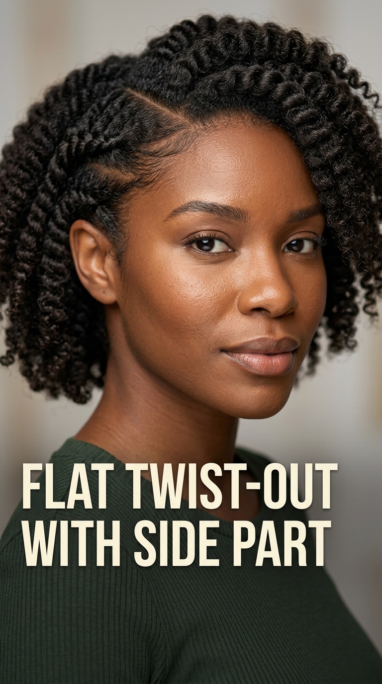 Flat Twist-Out with Side Part