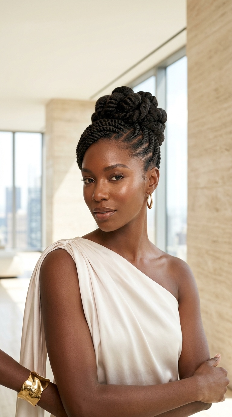 Flat Twist Updo Natural Hairstyles