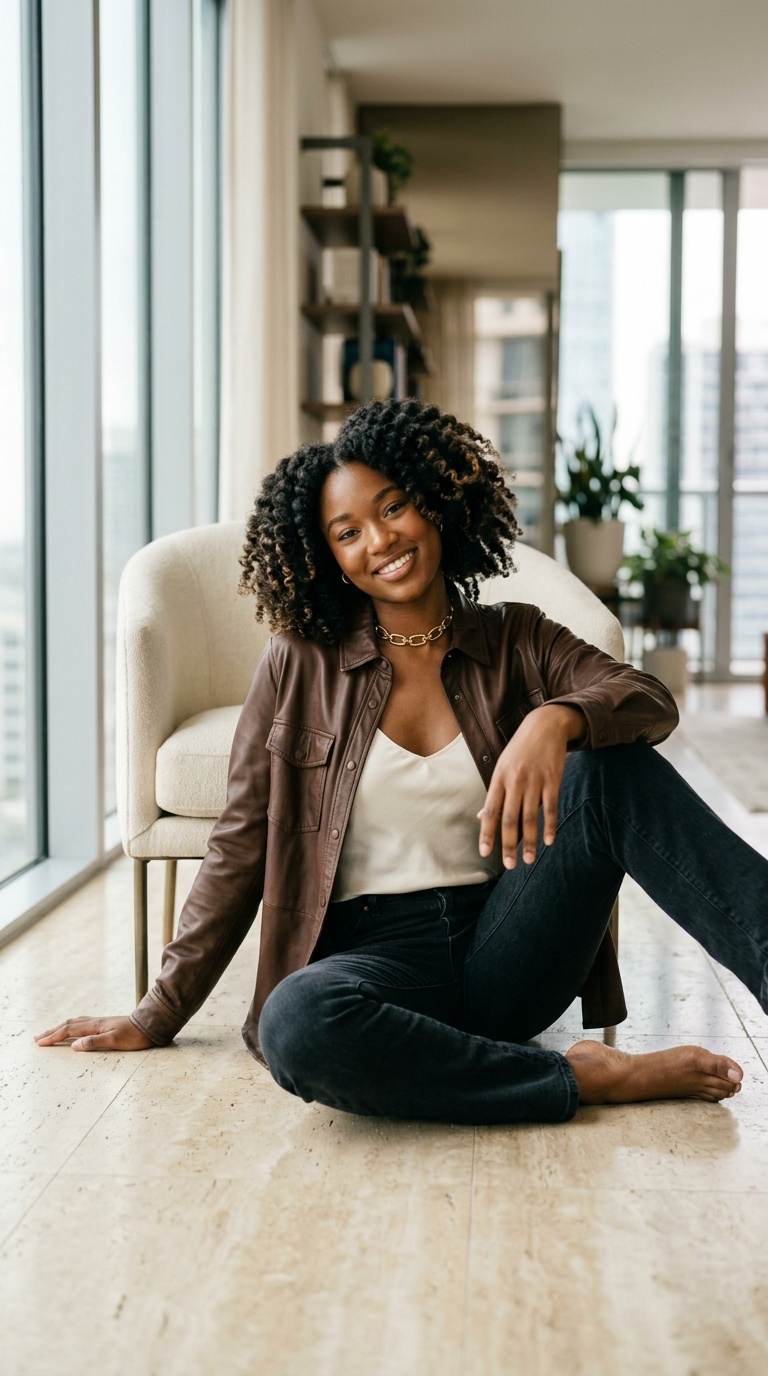 Floor Sitting Birthday Photoshoot Poses Black Women
