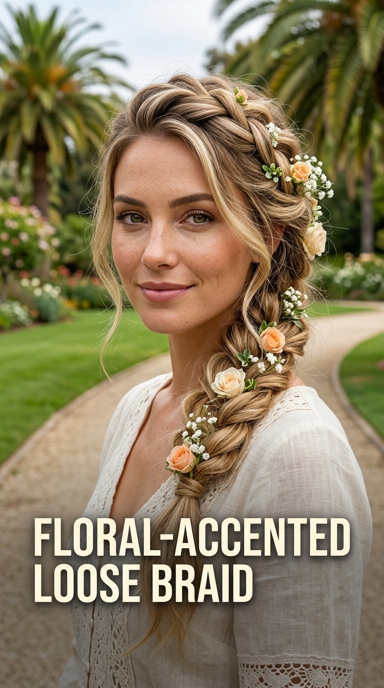 Floral-Accented Loose Braid