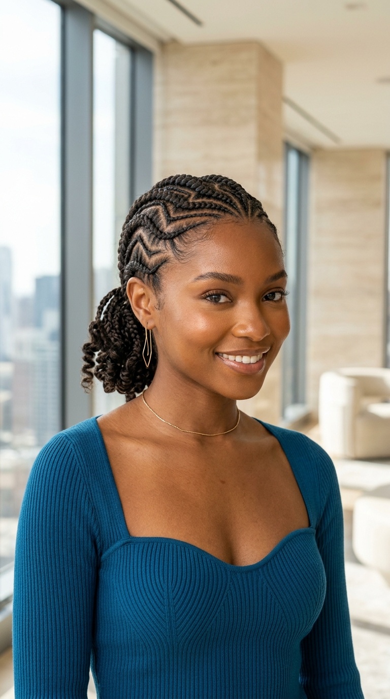 Freehand Zig Zag Braids